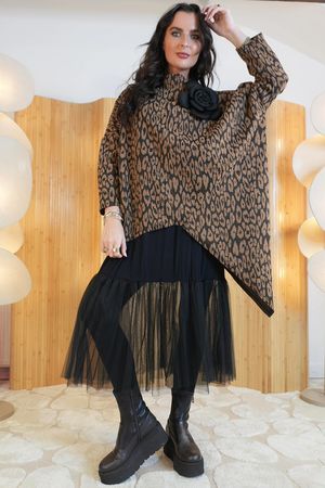 Made in Italy Oscar Camille Two Piece Tunic Dress Macro Leopard /9